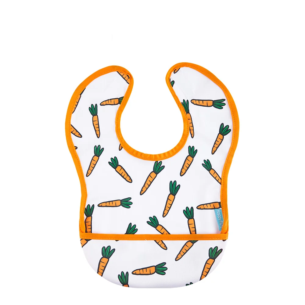 

Happyflute New Waterproof Design 29*35CM Light Baby Bibs Cartoon Printing Infant Baby Feeding Bibs Reusable Coating Cloth Bibs