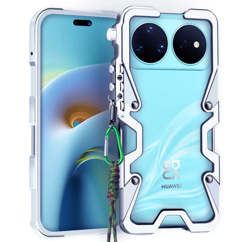 Фото Роскошные металлические алюминиевые чехлы-бамперы для телефонов Huawei Nova 15 14 Pro+ Ultra, механический чехол ручной работы с изображением черепа ID: 1 №2