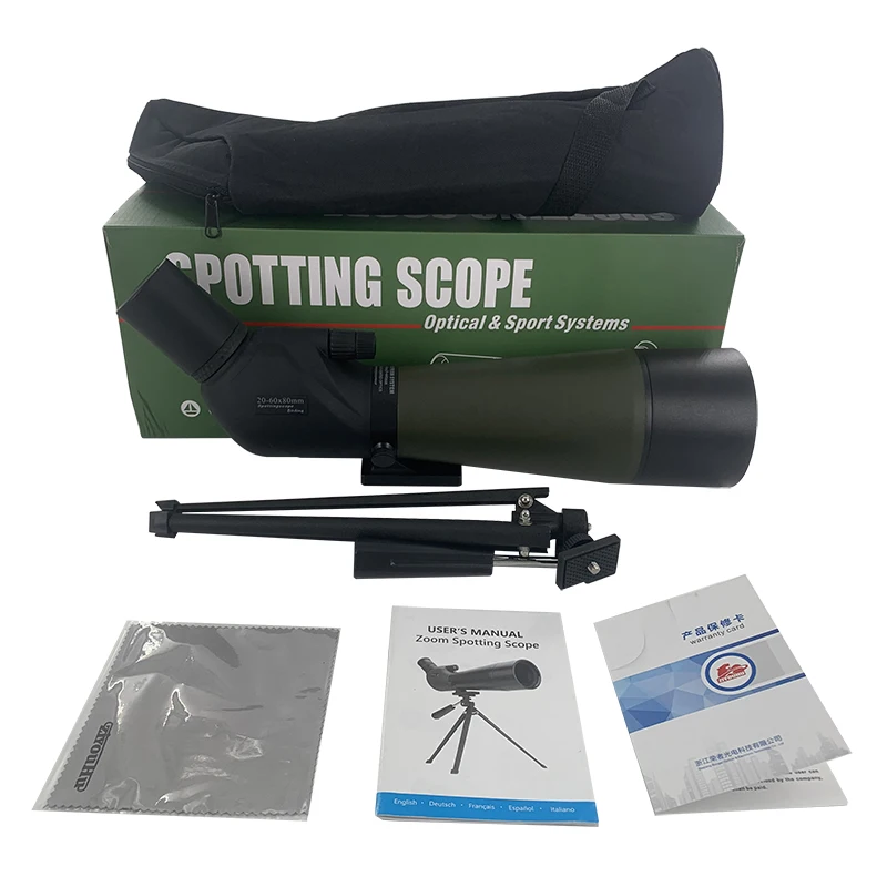 Bird Watching Telescope 20-60X60/80 Spotting Scope Waterproof Outdoor Hiking Camping Equipment for Moon Target Shooting images - 6