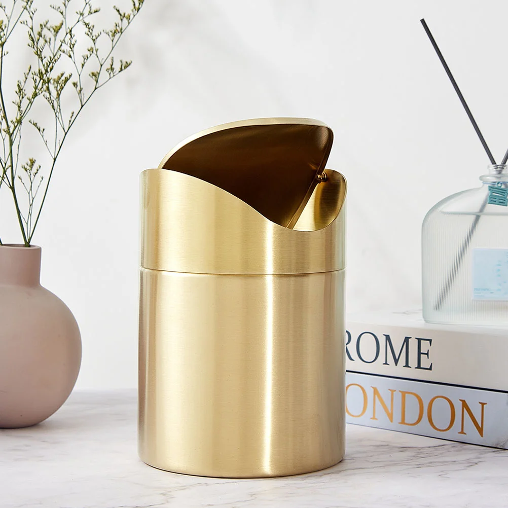 

Stainless Steel Chopsticks Rest Metal Waste Basket Household Bin Mini Desktop Trash Can Garbage Kitchen Paper Bathroom Home