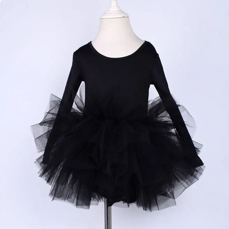 

Girl Ballet Tutu Dress Fashion Kids Dancing Party Long Sleeve Vest Dress Performance Costume Princess Wedding Girl Dress L011