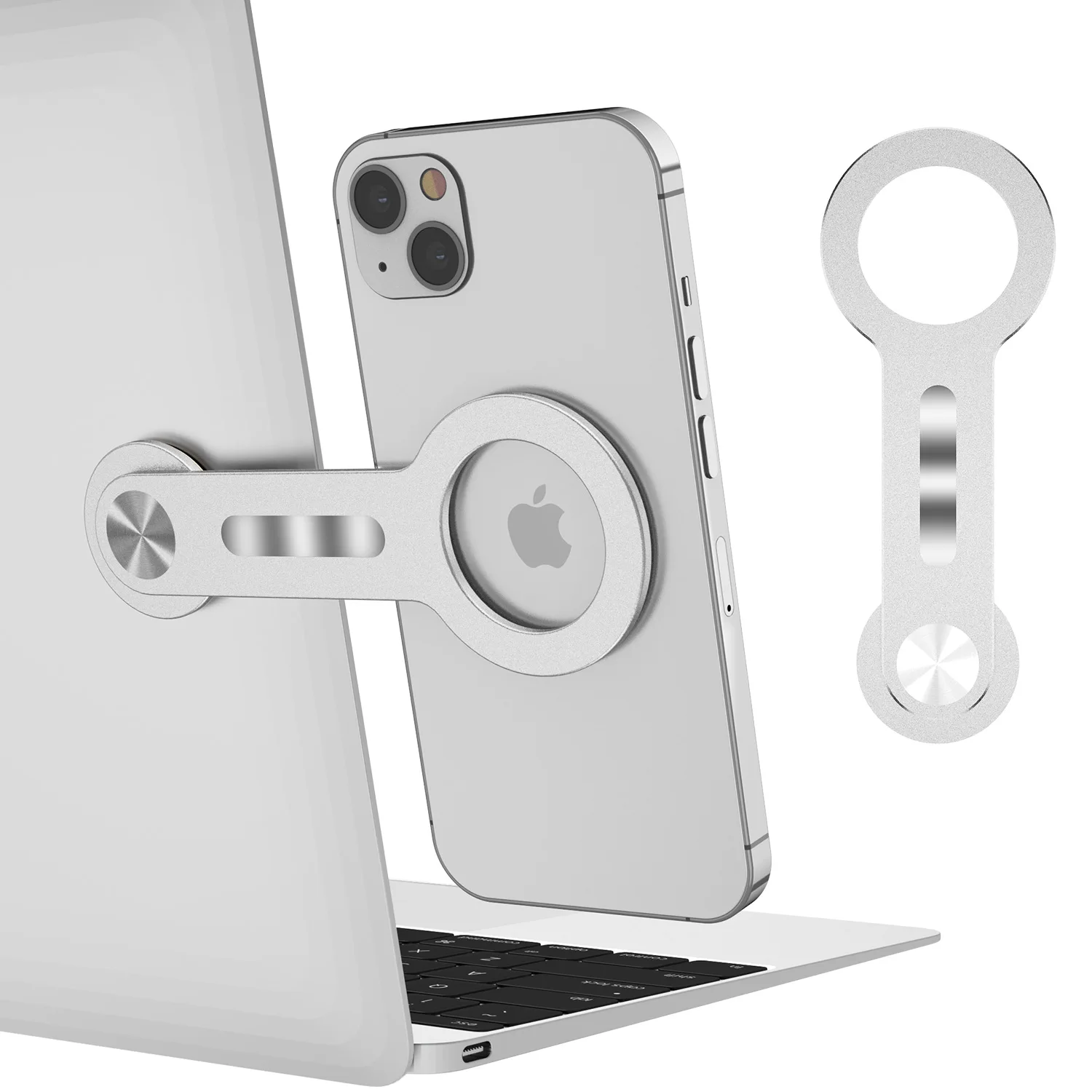 

Laptop CellPhone Mount For iPhone 13 12 Series Collapsible Metal Paste Base Office Monitor Magnetic Holder Adapt to Cellphone