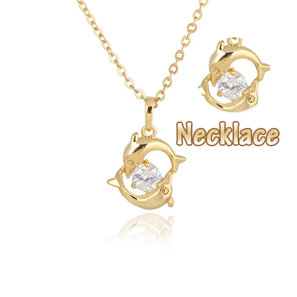 Ожерелье из 18-каратного золота цепочка ювелирные изделия ожерелье с дельфином и