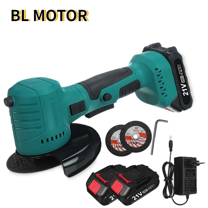 Бесщеточная угловая шлифовальная машина Makita 21В синяя