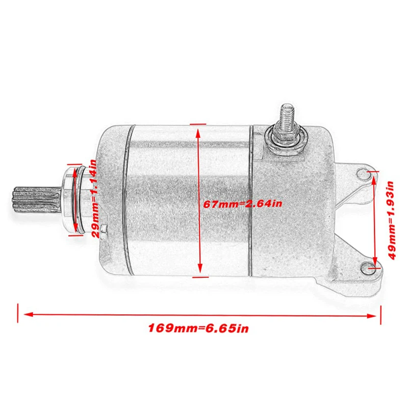 Фото Стартер для мотоцикла Yamaha TTR250 TTR225 1999-2006, OEM: 4GY-81800-02-00, 4GY-81890-00-00 №5