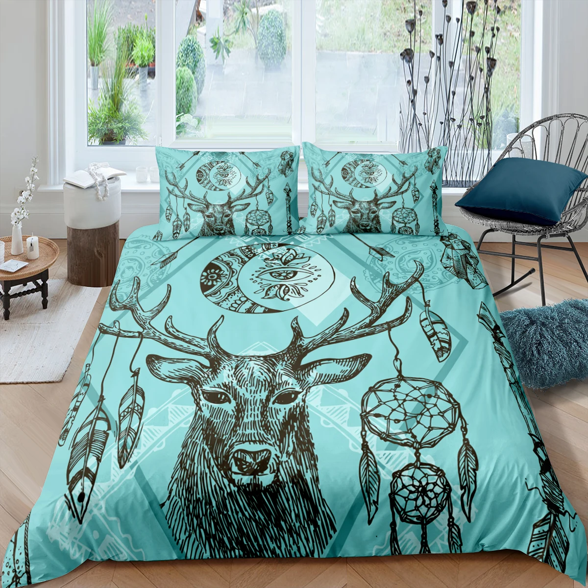 Домашний текстиль роскошный 3D комплект с пододеяльником и наволочкой в стиле