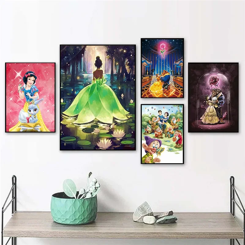 

Disney мультфильм Белоснежка Золушка настенная Картина на холсте скандинавские постеры и принты настенные картины для декора гостиной