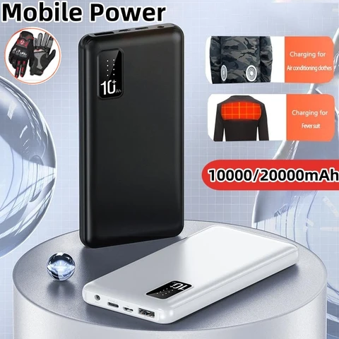 20000 мАч Power Bank для жилета с подогревом, куртки, кондиционера, одежды, Powerbank с портом постоянного тока 7,4 В, Bateria для iphone, все смартфоны