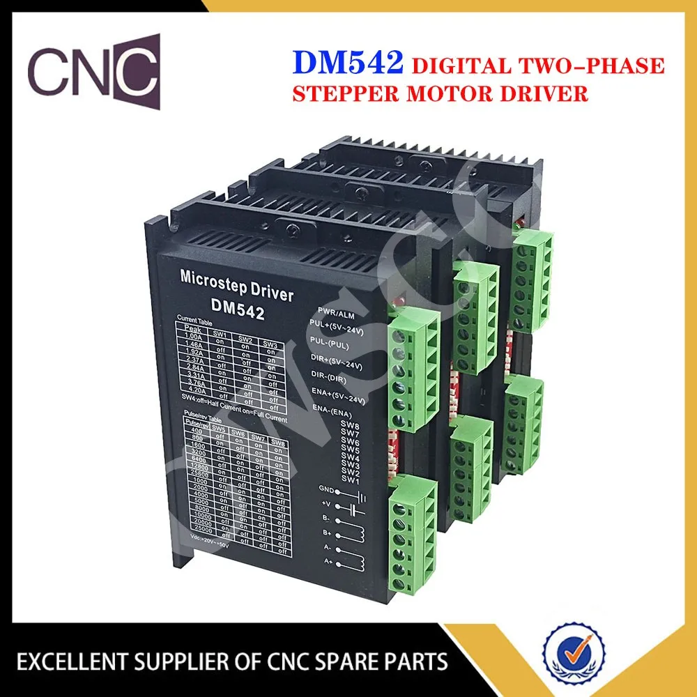 

3pcs Dm542 Stepper Motor Driver CNC Controller Nema17 Nema23 Motor Controller 128 Subdivision DC 18-48V 4.2A 42 57 86 Motor