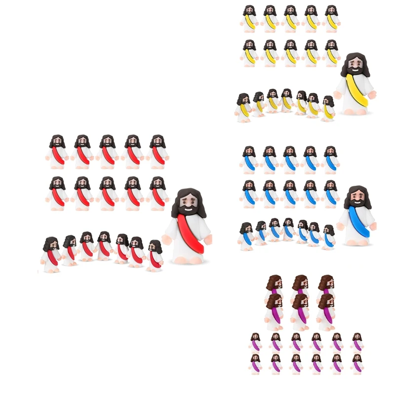 18 шт. игрушки Иисуса пасхальный дизайн миниатюрная резиновая Статуэтка чтобы