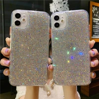 3d glitter diamond transparent protection soft phone case for iphone 12 11 pro 7 8 plus x xs xr max 2020 se bling back cover