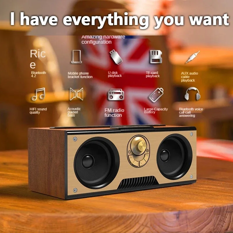 Bluetooth-Колонка в стиле ретро с двумя аудиоразъемами