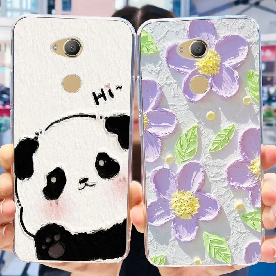 Чехол для Sony Xperia XA2 Ultra / милый чехол с рисунком панды и цветов XA 2 ультрамягкие