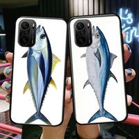 bluefin tuna phone case for xiaomi redmi poco f1 f2 f3 x3 pro m3 9c 10t lite nfc black cover silicone back prett mi 10 ultra cov
