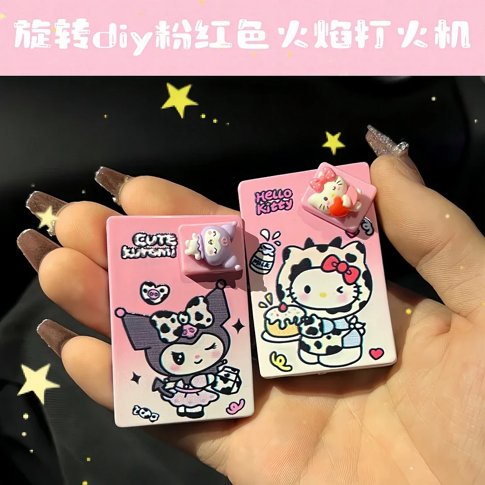 Металлический реактивный фонарь ветрозащитная зажигалка Hello Kitty Kawaii MyMelody Kuromi Cinnamo
