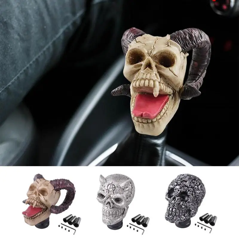 

Automobile Skull Gear Stick Shifter Lever Knob Automotive Skull Head Gear Shift Knob Universal Car Gear Shifter Knob Skull Head