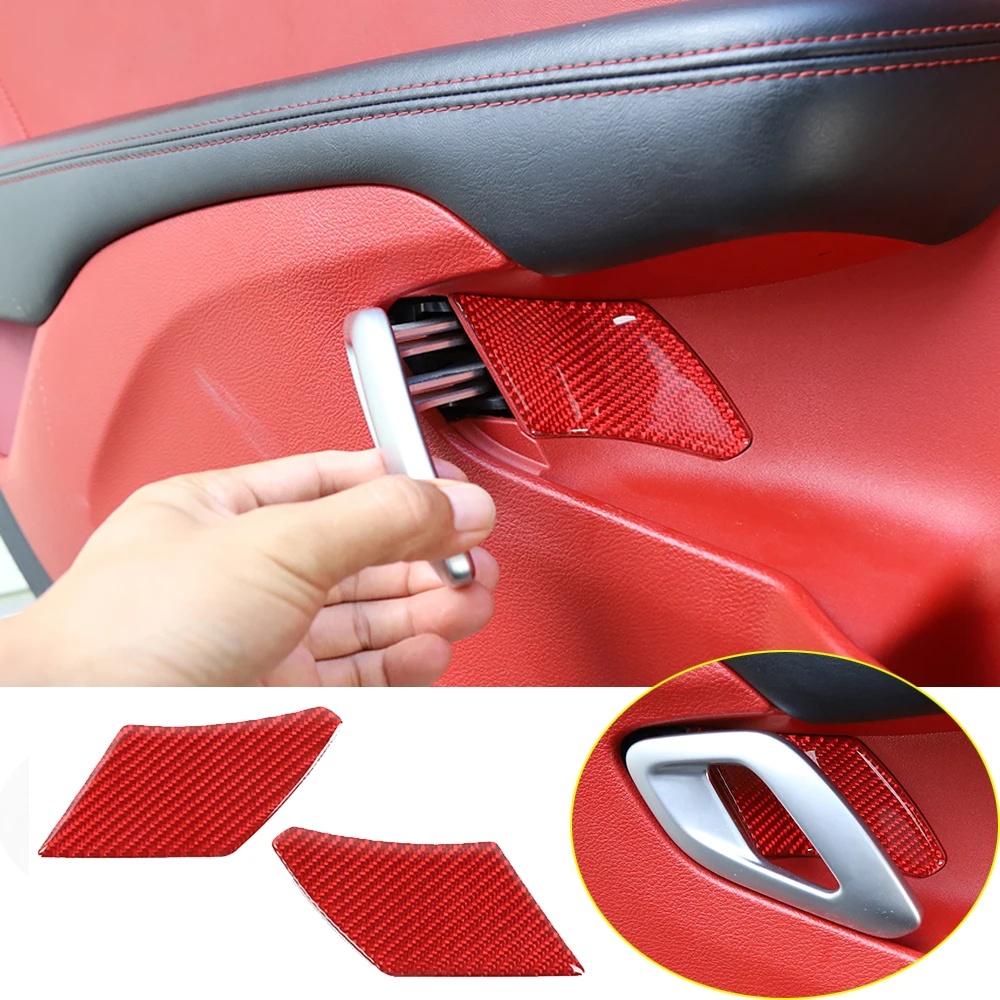 

Мягкая крышка из углеродного волокна для внутренней дверной ручки, подходит для Dodge Challenger 2015-2022, аксессуары для салона автомобиля