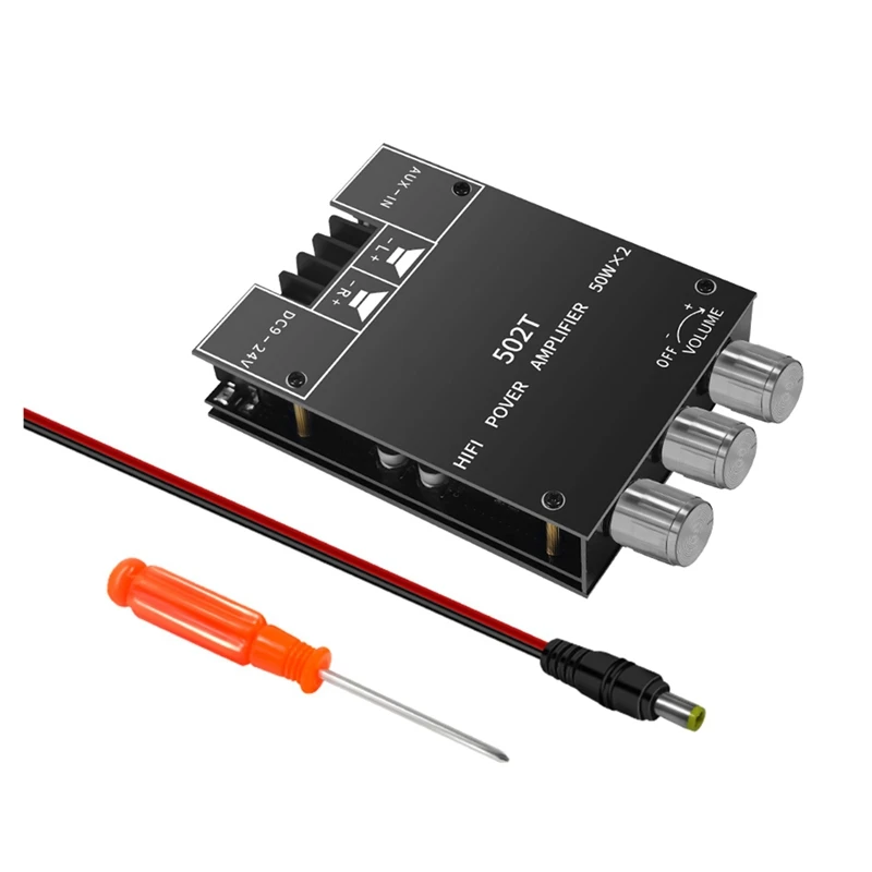 

ZK-502T Audio Module Receiver Amplifier Board 50Wx2 Wireless Power Digital AUX Amp Module Bass&Treble