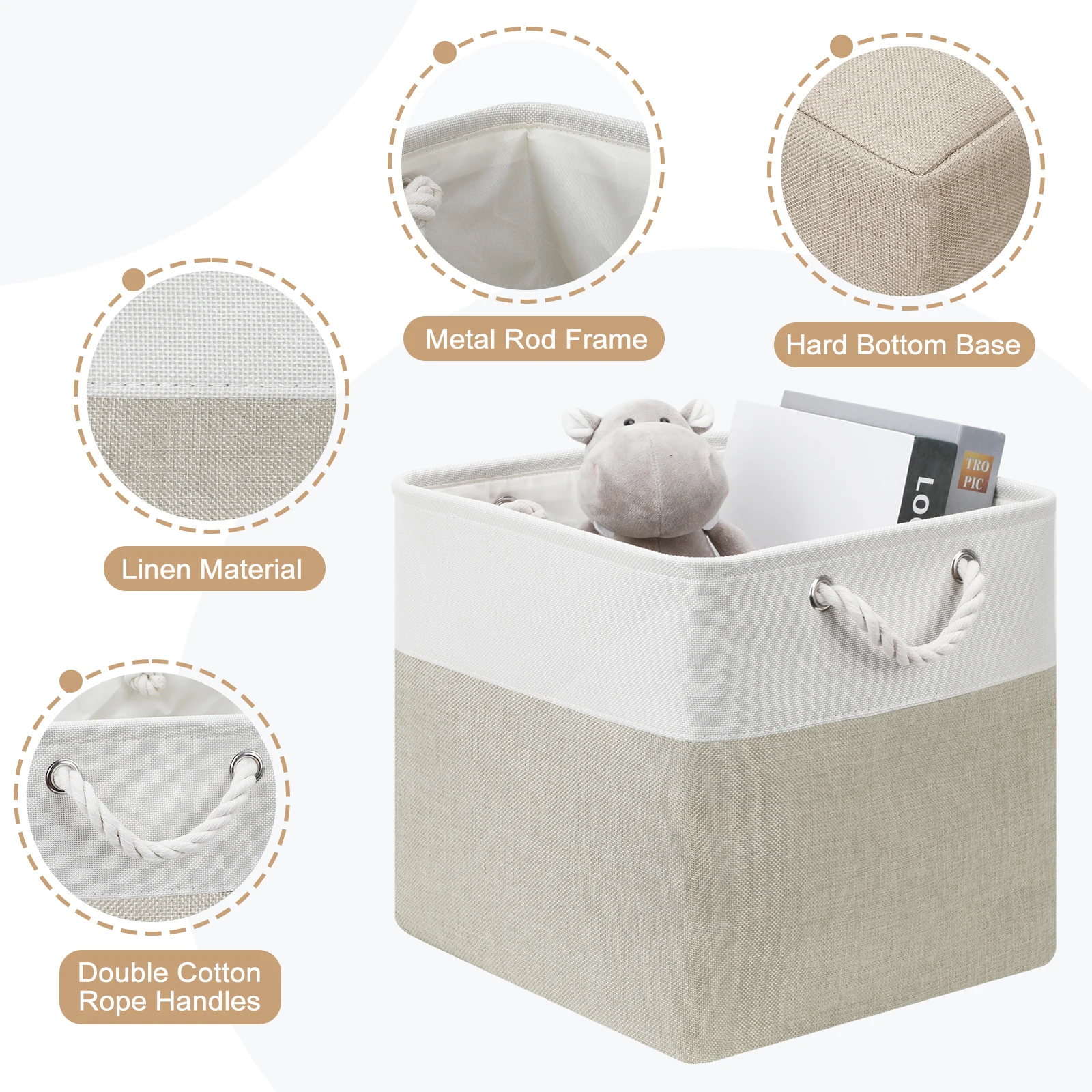 Складные корзины для хранения 4 шт. в упаковке большой тканевый ящик с завязкой