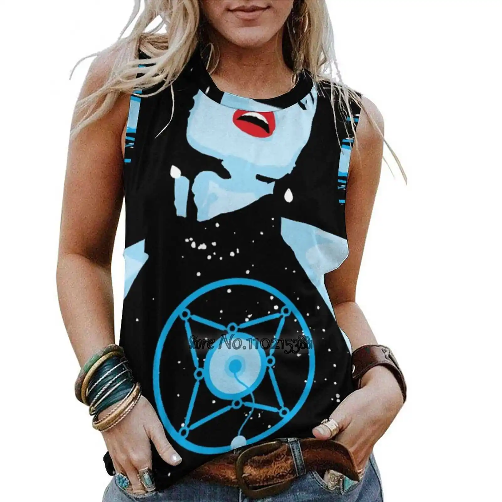 

The Inspired Blue Velvet Rossellini Lynch Blue Velvet - Isabella Women Vest Tank Tops Shirt Camisole Fashion Black Casual Print