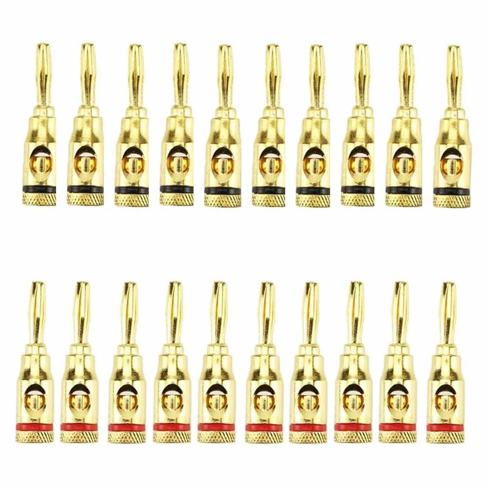 

Top 24K Gold Plated Speaker Cable Wire Connector Banana Plug New