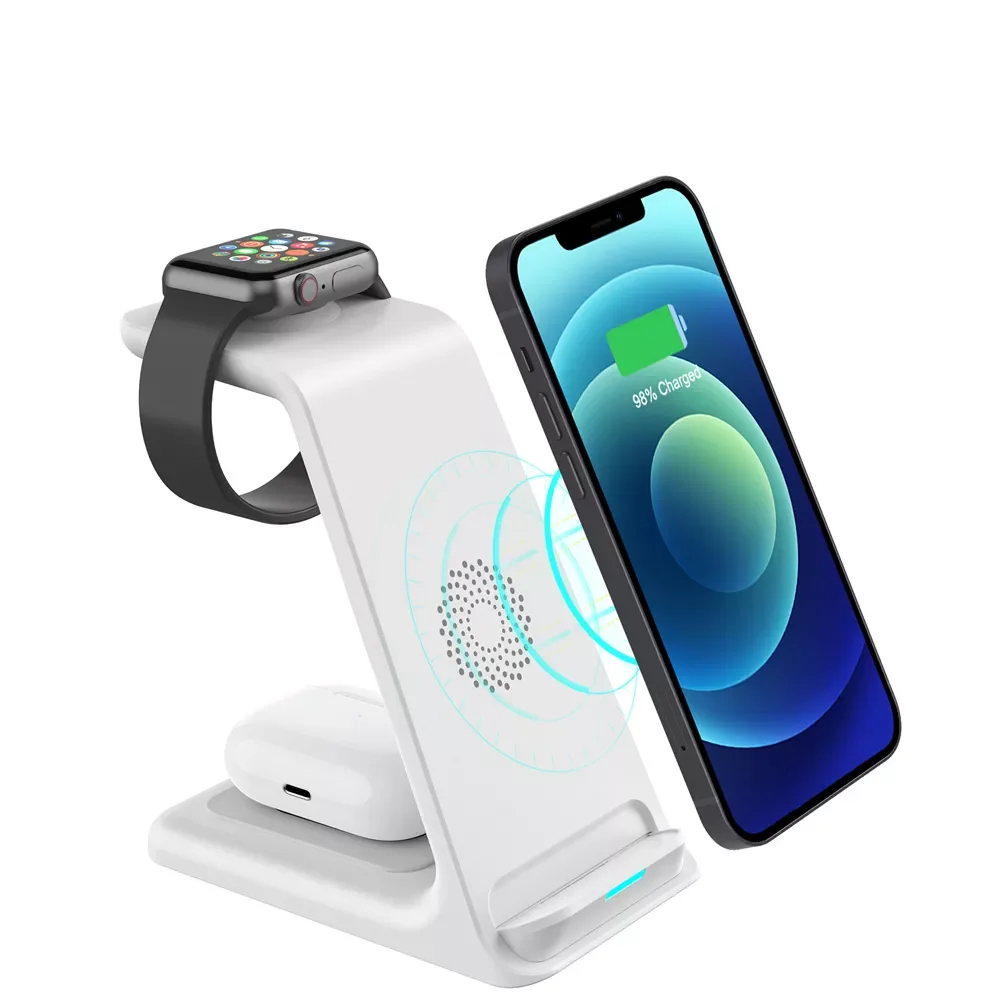 

2022 3in1 Wireless Charger Station Qi Fast Charging Stand for iPhone 12 11 X XS XR XS Max X 8 For Apple Watch 6 5 4 3 2