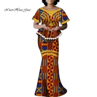 2 pieces set african skirts set for women african wax print dashiki blouse and long skirts plus size women clothing wy7067