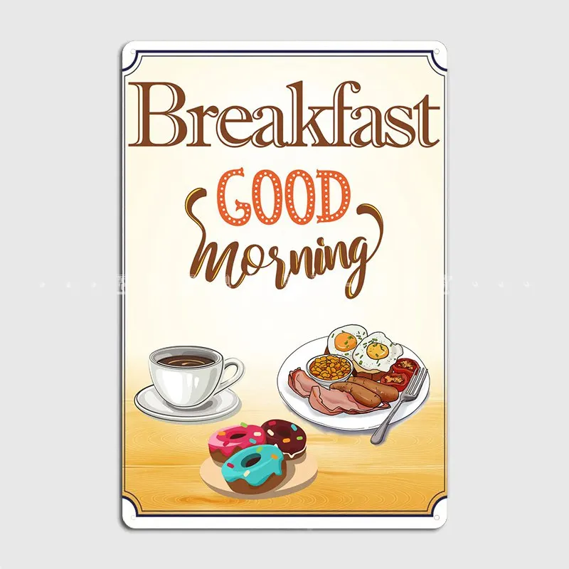 

Металлический плакат на завтрак с надписью «Good Morning»