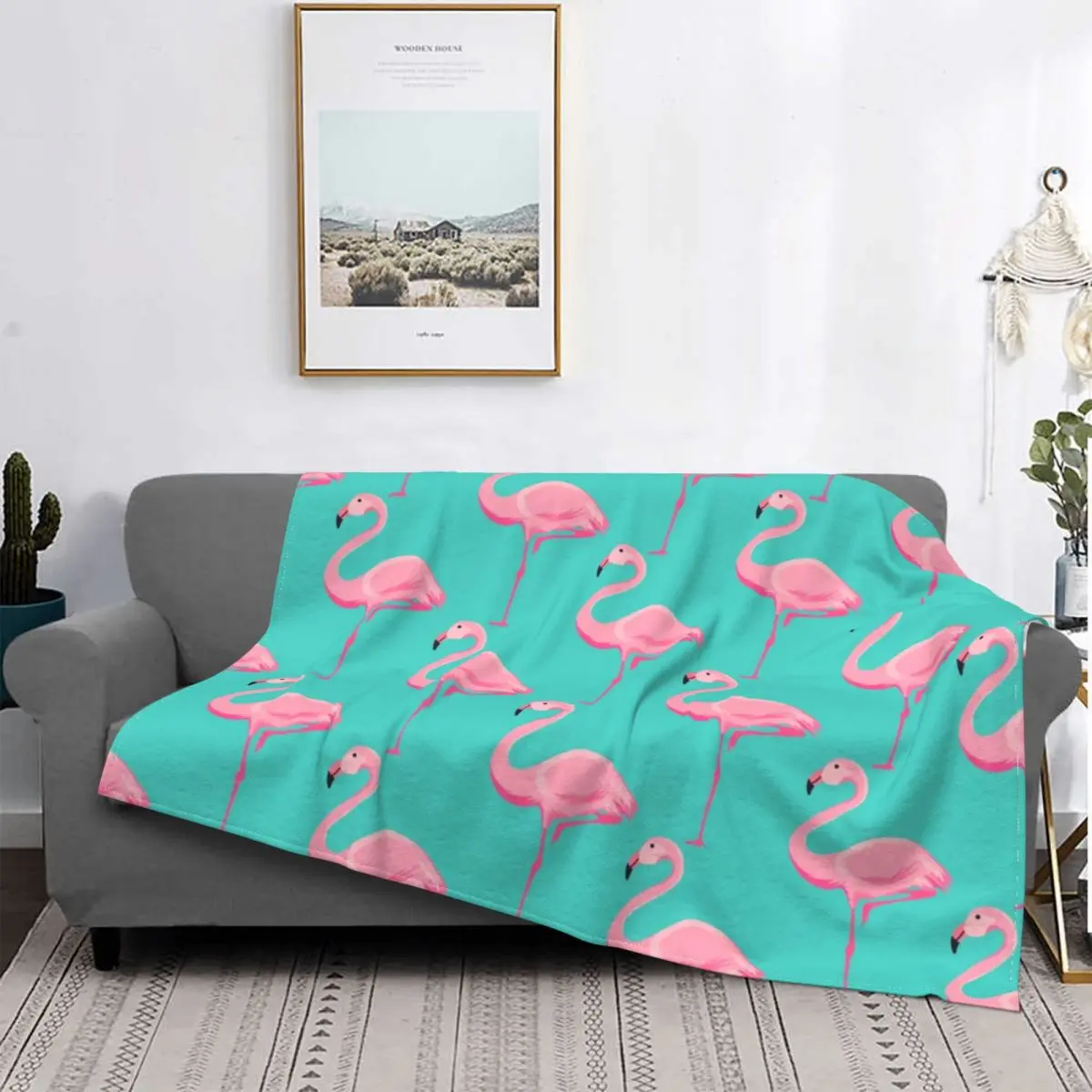 

Flamingo Tropical Bird Blanket Cover Fleece fashion nature california Lightweight Throw Blankets for Airplane Travel Bed Rug