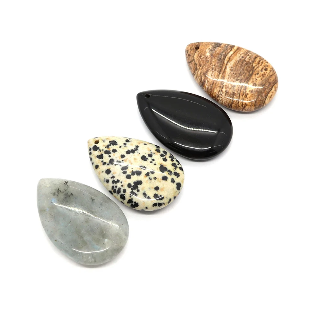 

Natural Stone Pendants Glitterstone Quartz Agate Charms for Jewelry Making DIY Earrings Necklace Smooth Water Drop Accessories