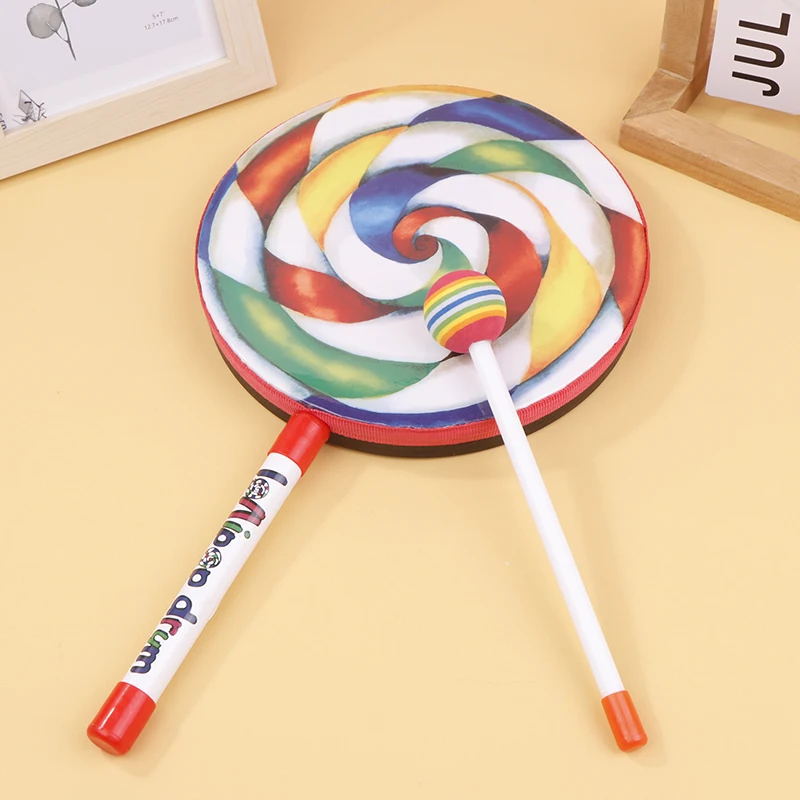 Orff 8-дюймовый ручной барабан в стиле леденцы ударный инструмент портативный