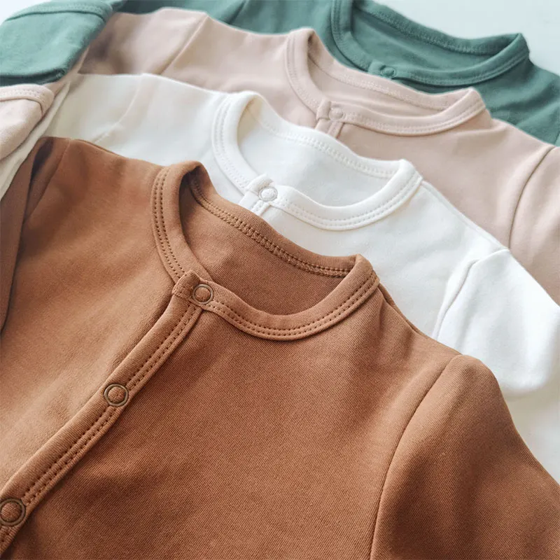 Baby Kids Cotton Jumpsuits Spring Long Sleeve Footed Rompers for Boys and Girls Autumn Newborn Infants One-piece Clothes | Детская