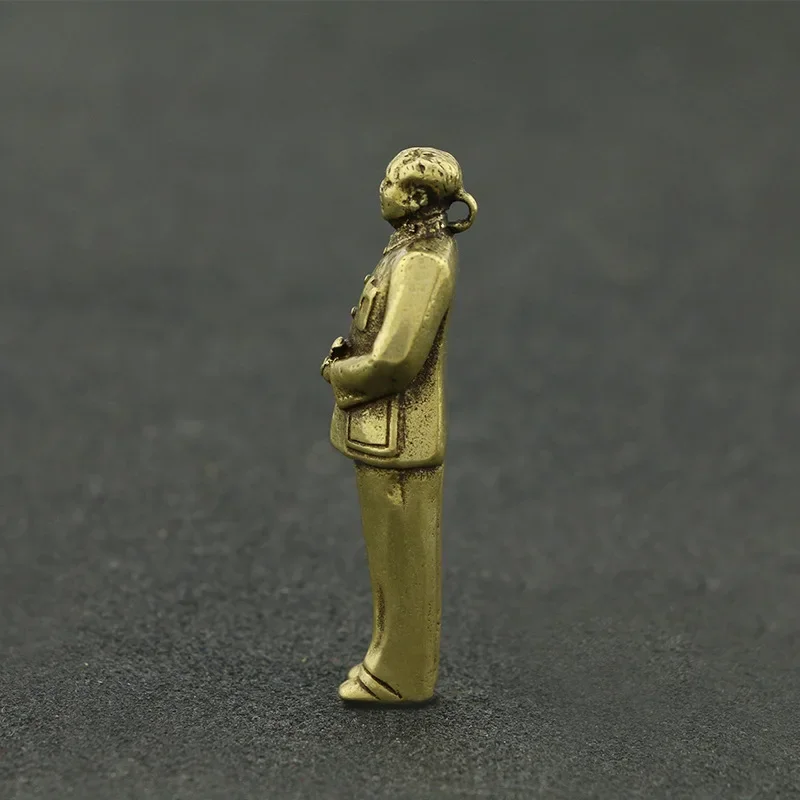 Латунные Ретро председатель Мао фигурки автомобильный брелок латунный кулон
