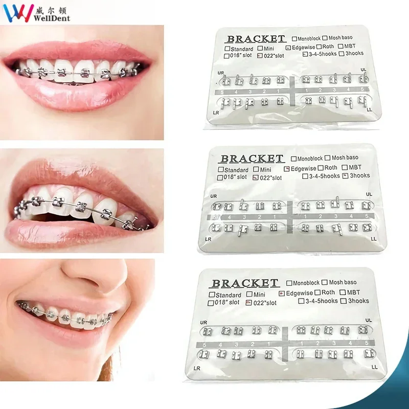 5 упаковок = 100 шт. стоматологические брекеты ортодонтический металлический