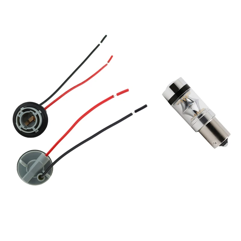 

1X Super Bright 100W 2000Lm 1156 Led Reverse Vehicle Head Light Driving Light Ma & 2Pcs 1156 Bay15d Lamp Holder Bulbs P21/5W Ada