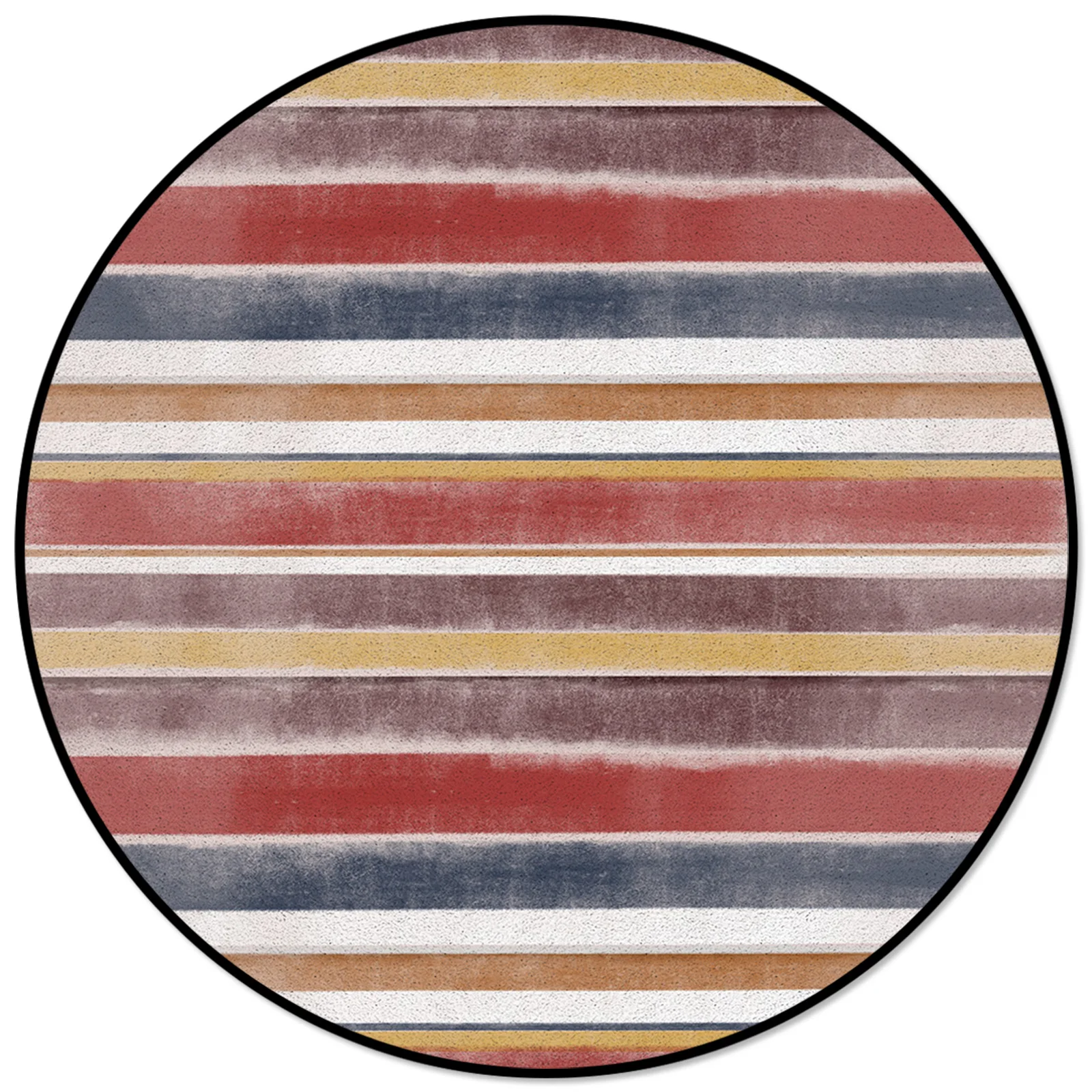 

Nordic Style Stripes Texture Red Rugs And Carpets For Home Living Room Round Rug For Children Rooms Non-slip
