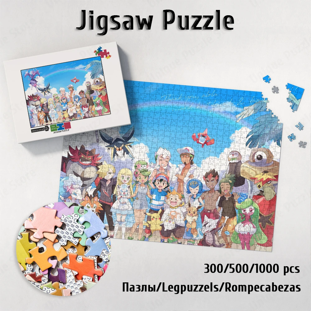 

Pikachu Character Jigsaw Unique Design Pokemon Series Board Games Japanese Style Cartoon Jigsaw Puzzles Toys for Kids Restless