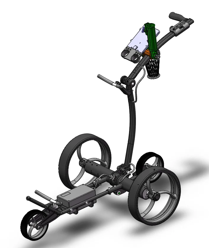 24V DC Lithium Battery Electric Drive Remote Control Golf Trolley With USB Port