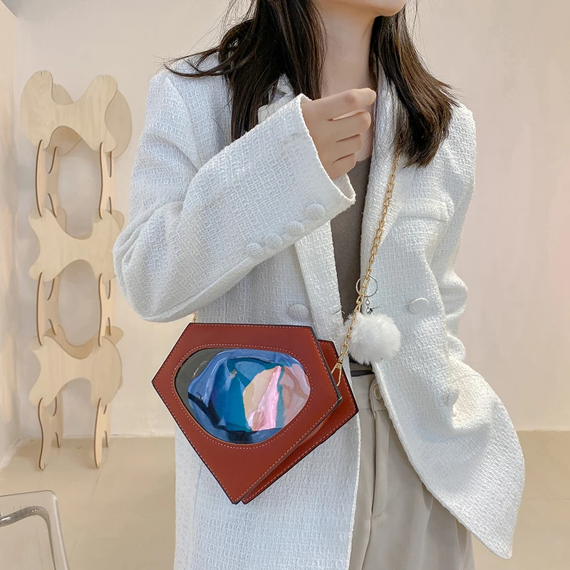 

New Diamond Shaped Women's Wallet and Crossbody Bag Party Handbag Mini Chain Shoulder Bag Evening Bag Luxury Designer Bag