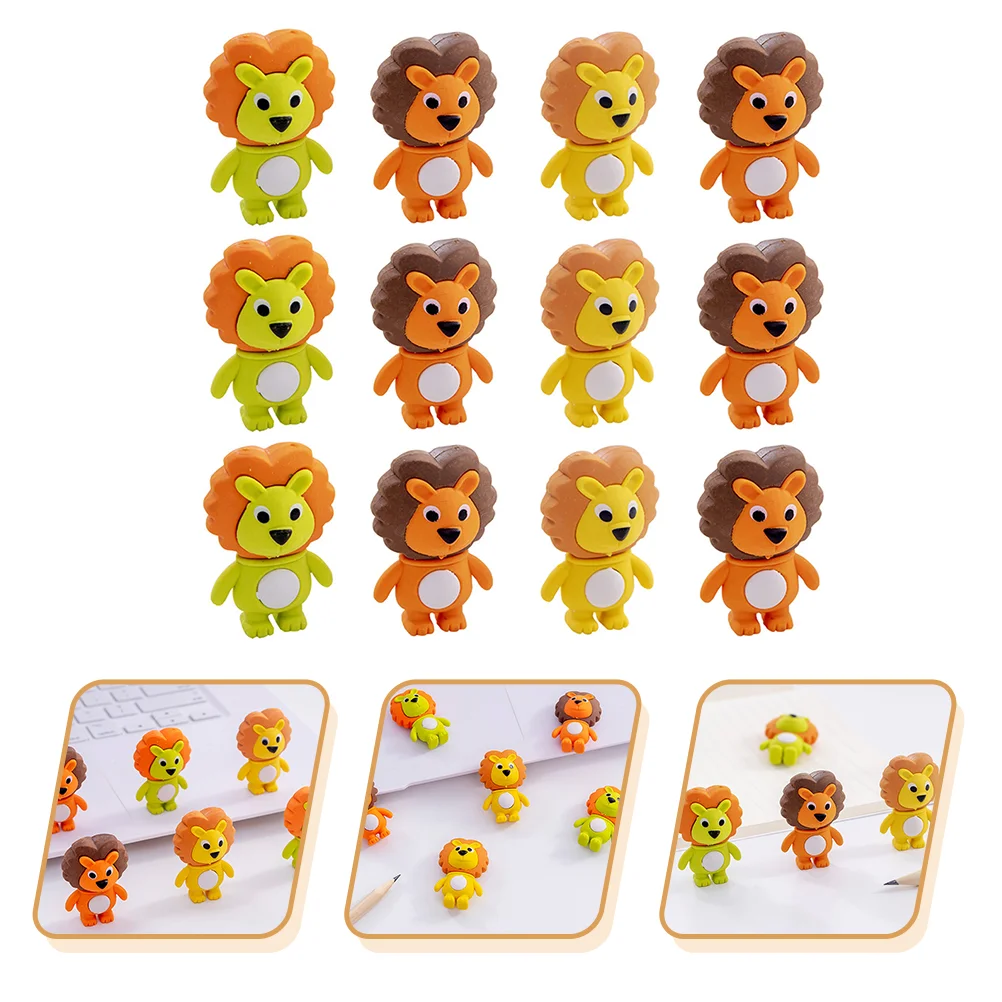 

16pcs Cartoon Erasers Adorable Shaped Erasers Kids Stationery (Random Color)