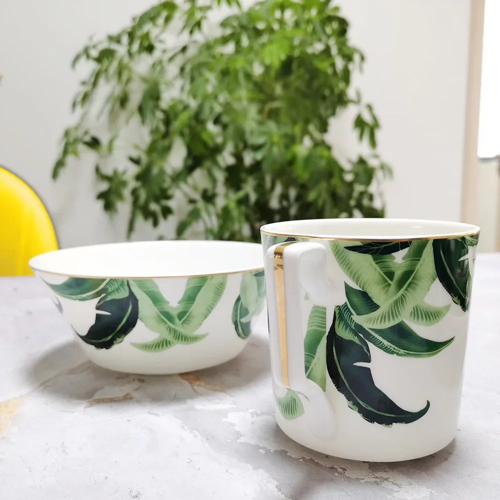 Индивидуальная тарелка с банановым листом в стиле вестерн скандинавская ручная