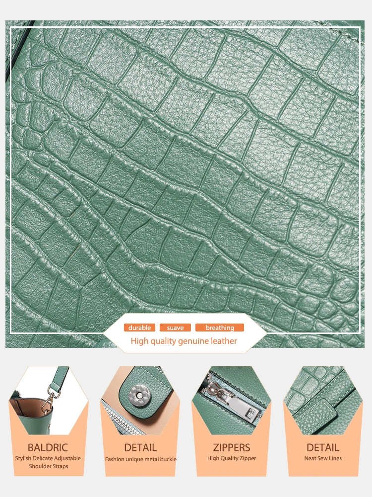 Женская сумка-тоут из мягкой натуральной кожи Zency элегантная вместительная