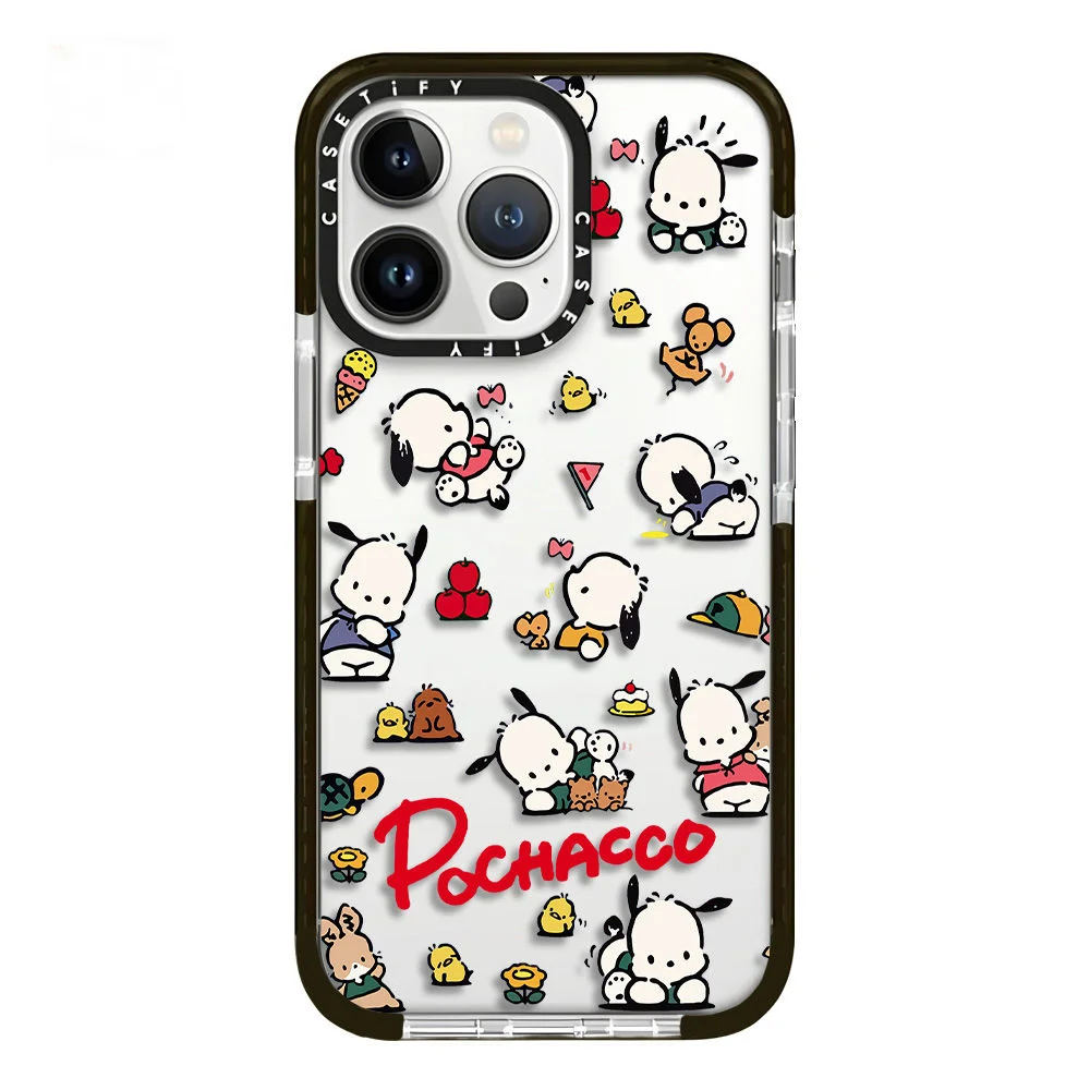 Sanrio Pochacco All Inclusive Phone Case For iPhone 15 14 13 12 11 Pro Max X XR XS 7 8 Plus Shockproof Transparent Soft Cover
