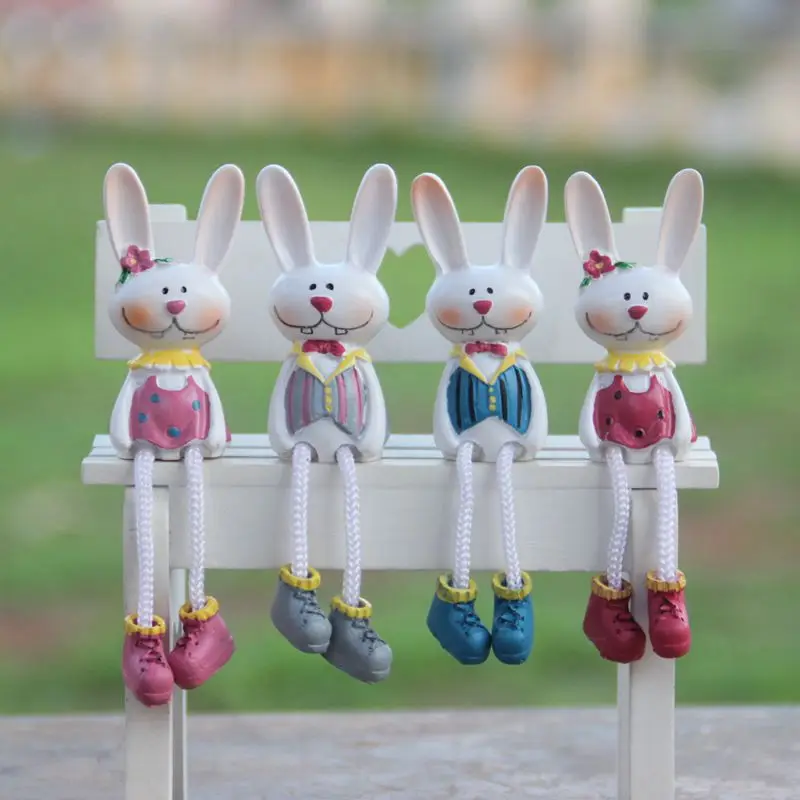 

Creative New Wedding New House Decorations Home Decoration Resin Hanging Foot Doll Cartoon Rabbit Squinting Rabbit Wholesale