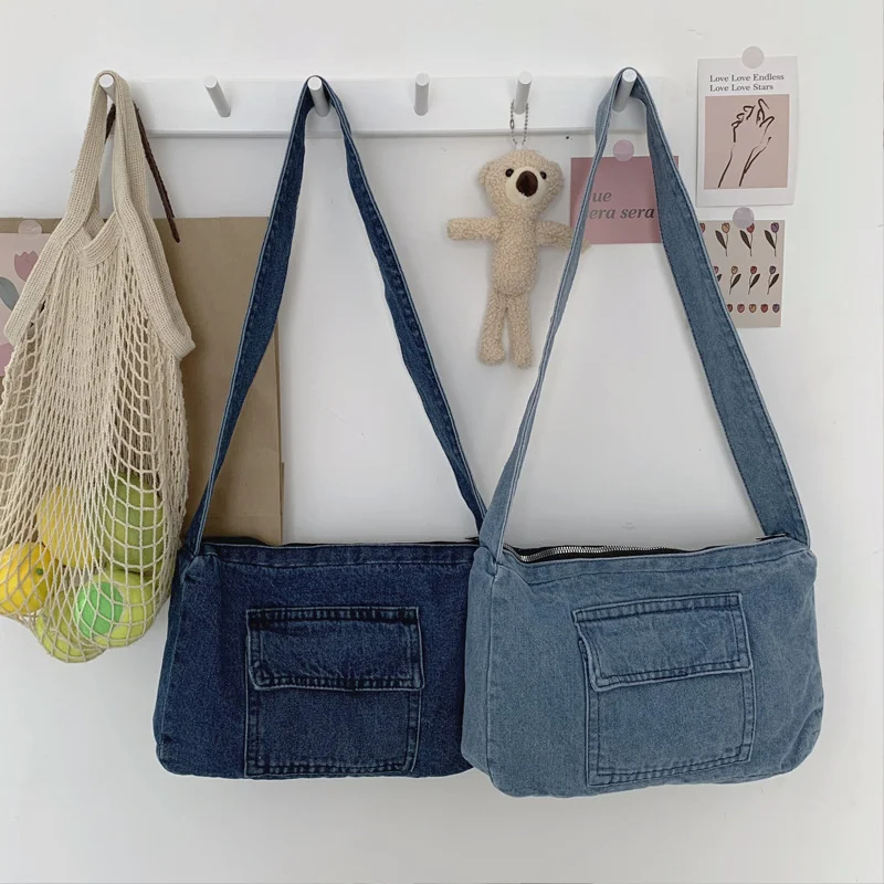 

Denim Women's Crossbody Shoulder Bag Versatile Autumn Casual Fresh Lady Messenger Bag Youth Book Pack Bags With Free Shipping