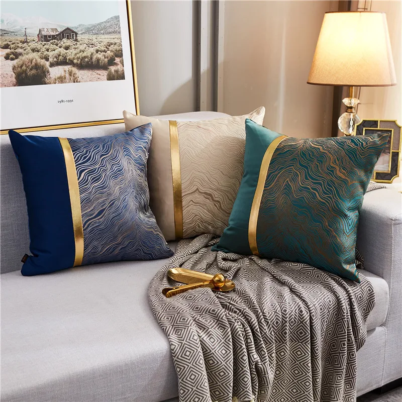 

Luxury Velvet Gilding Cushion Cover 45x45cm Decorative Patchwork Pillowcase Home Decor Living Room Sofa Seat Waist Pillow Case