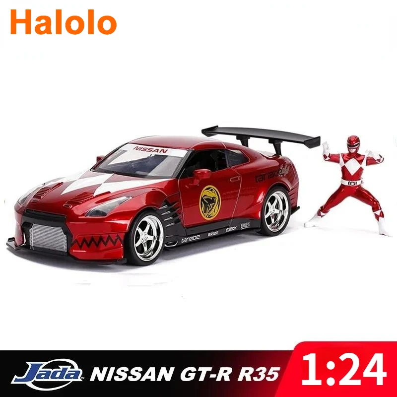 

1:24 2009 Nissan GT-R Dinosaur Team, литая металлическая модель автомобиля из сплава с куклой Коллекция игрушек для подарка Z44