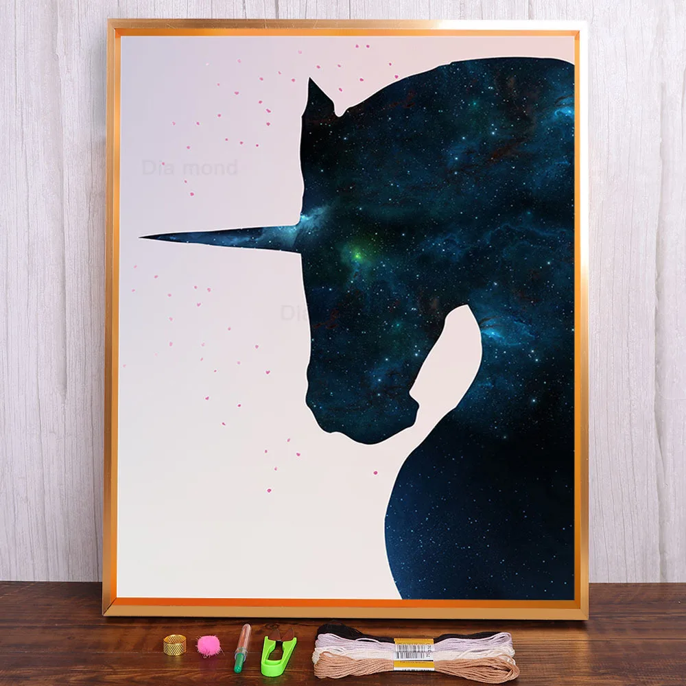 

Galaxy Nebula Silhouette Animal Deer Printed Fabric 11CT Cross Stitch Set DIY Embroidery DMC Threads Handicraft Sales