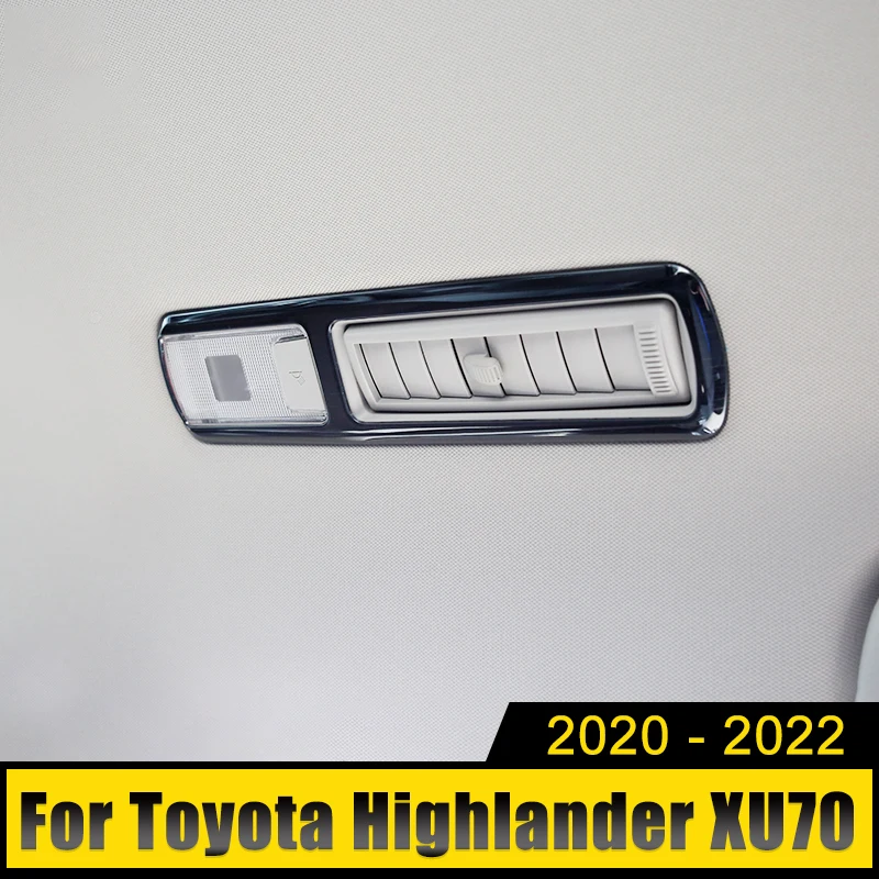

Car Styling Accessories For Toyota Kluger Highlander XU70 2020 2021 2022 Stainless Steel Car Internal Roof Vent Frame Cover Trim