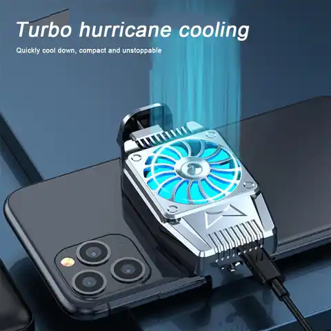 Универсальный мини-вентилятор охлаждения, радиатор Turbo Hurricane, игровой охладитель для сотового телефона, Охлаждающий радиатор для IPhone/Samsung/...